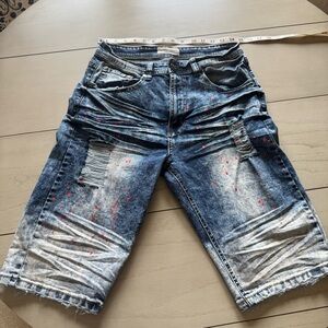 Blind Trust Acid Wash Denim Shorts